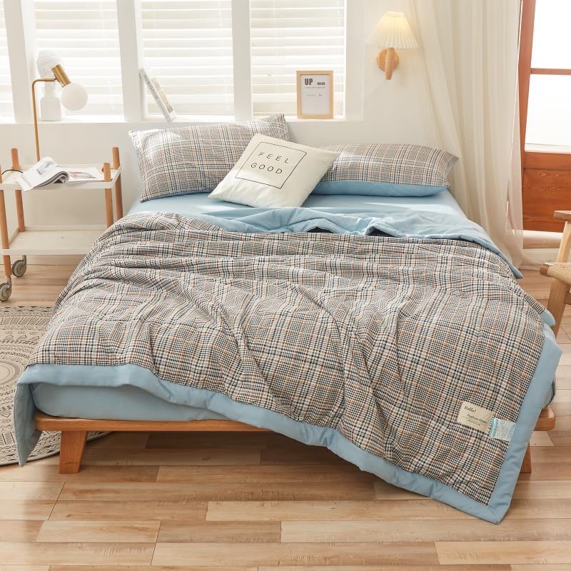 Bộ chăn ga Cotton TC kẻ chăn chần Suhali Shop, tici mền chần bông ga giường và 2 vỏ gối