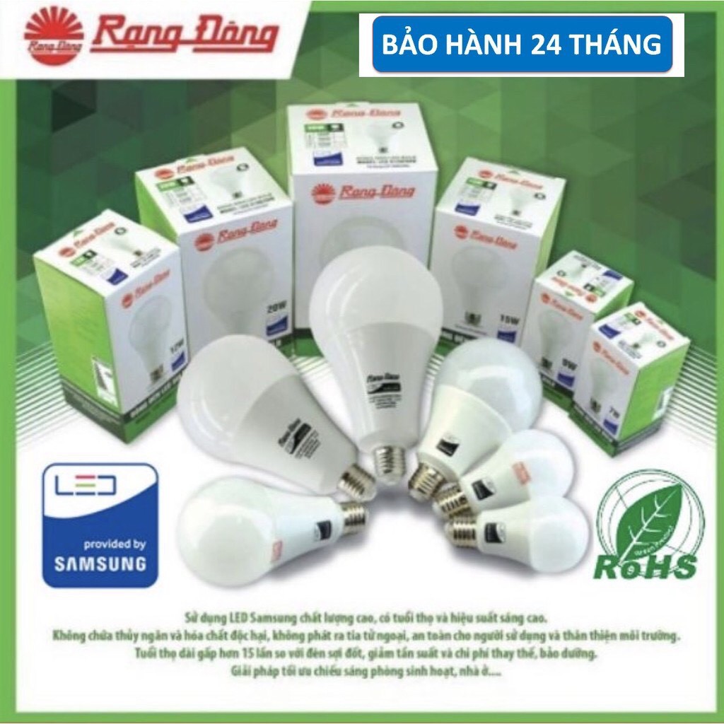 Bóng LED Rạng Đông, ChipLED SAMSUNG, 2 Năm Bảo Hành, 2-3-5-7-9 W