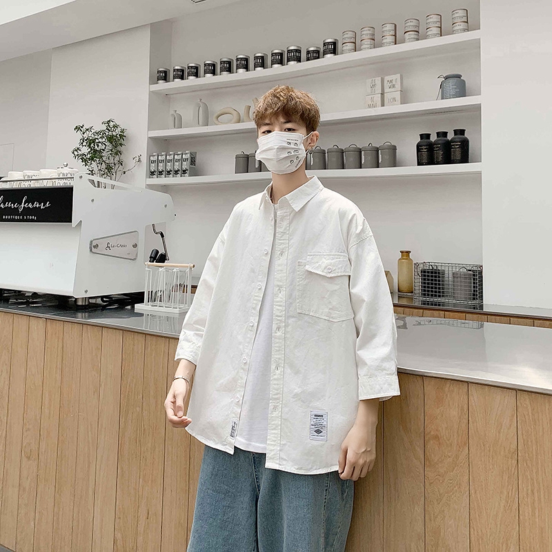 Summer Fashion Men's Summer Fashion Short Sleeve Shirt With Plain Color