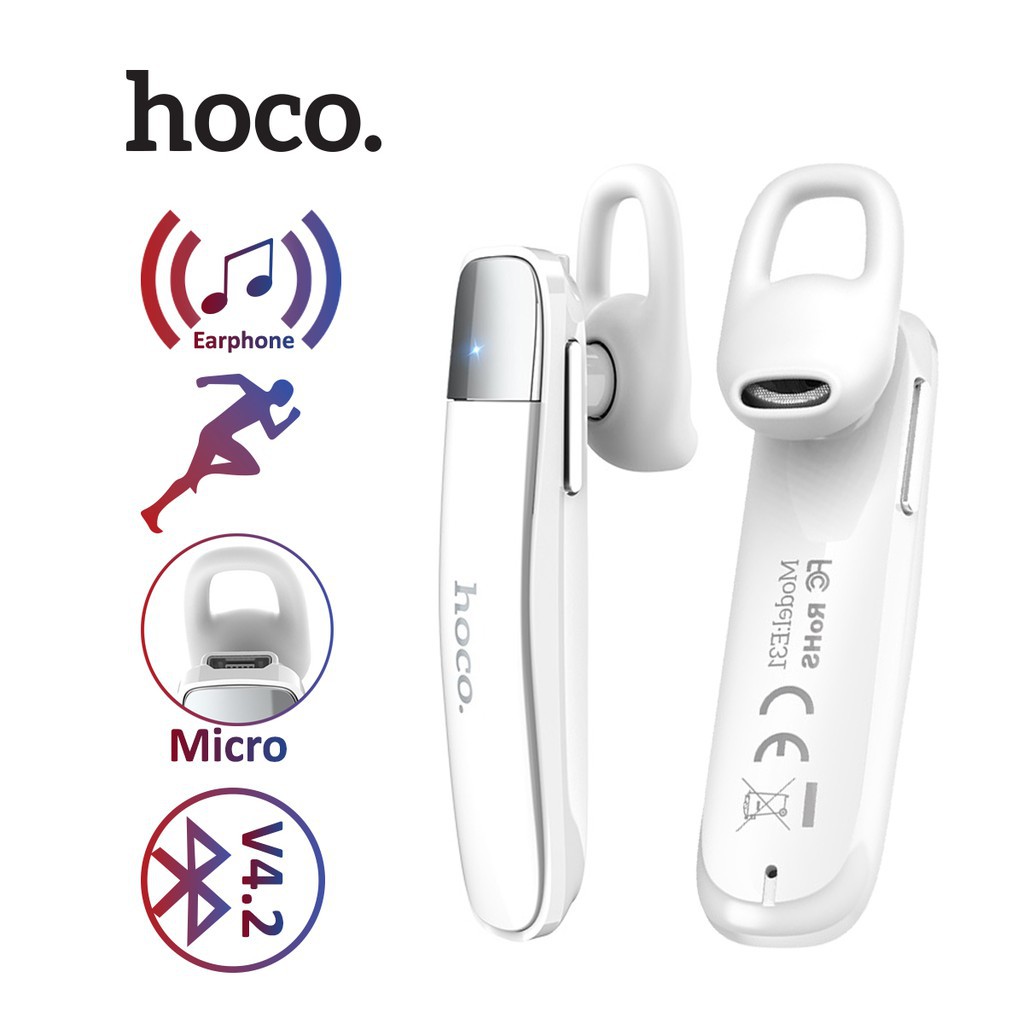 Tai nghe nhét tai Bluetooth V4.2 Hoco E31 chống ồn, chống nhiễu tích hợp micro hỗ trợ cho các cuộc gọi rảnh tay