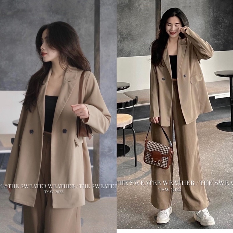 [Ảnh thật/Video]Áo blazer Tông PHÁP lạ mắt form áo siêu to Áo blazer Dày dặn dáng rộng