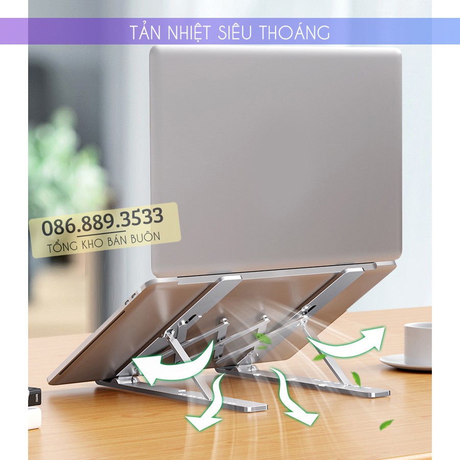 Giá đỡ laptop stand nhôm hỗ trợ tản nhiệt - Có thể gấp gọn chỉnh độ cao - Để laptop ipad macbook surface N3 / LS501