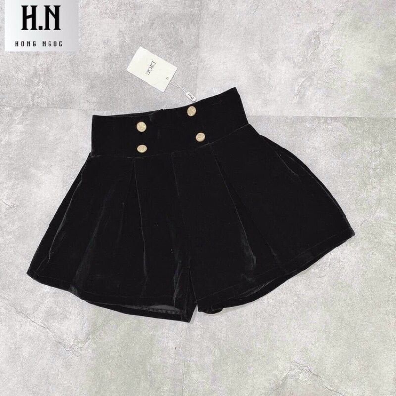Quần short nhung 4 cúc- quần sooc phối cúc xinh | BigBuy360 - bigbuy360.vn