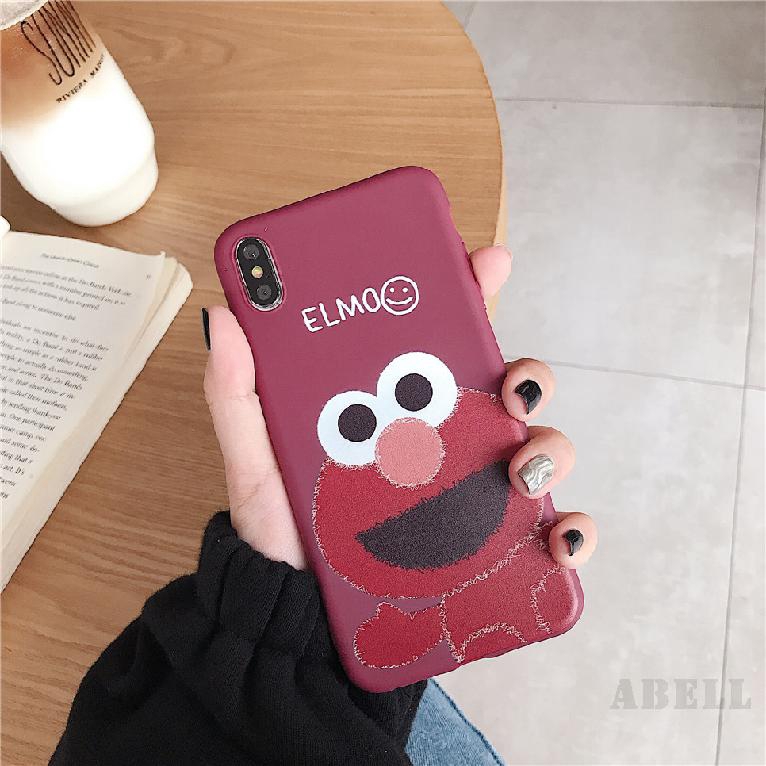 Ốp lưng sesame street màu đỏ và xanh lá cây cho iPhone XS X XR XS Max 8 7 6 6SP