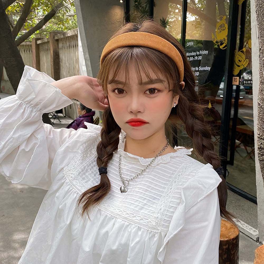 Băng đô bản rộng họa tiết kẻ sọc phong cách Hàn Quốc ngọt ngào dành cho nữ