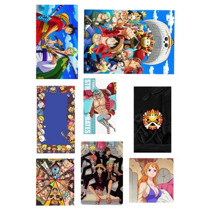 Bộ 40 Sticker hình dán ONE PIECE, sticker pvc, decal dán laptop