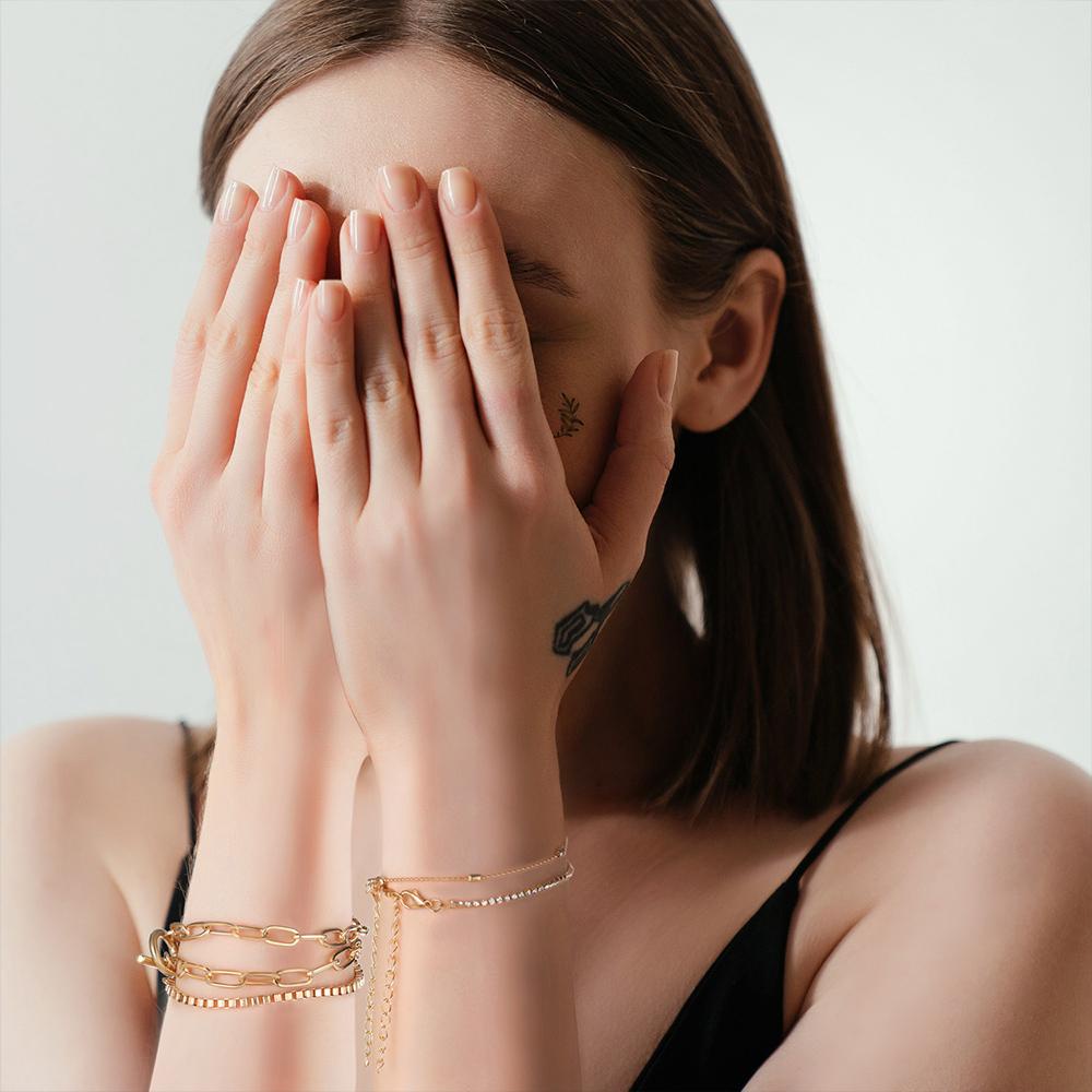 MAG Set 5 Vòng Tay Dây Kim Loại Mạ Điện