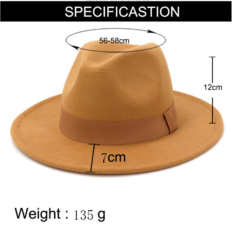 Mũ Phớt Fedora Nam Nữ Rộng Vành Cao Cấp Mugout FN05 - Nón Phớt Rộng Vành Thời Trang Chất Liệu Ni | Mũ Chất HN