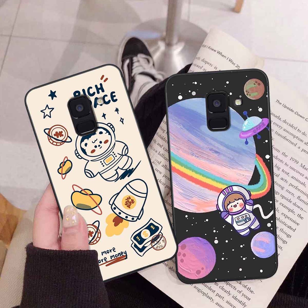Ốp Samsung A6 2018 / A6 Plus / A6+ in hình vũ trụ, phi hành gia bầu trời cute dễ thương
