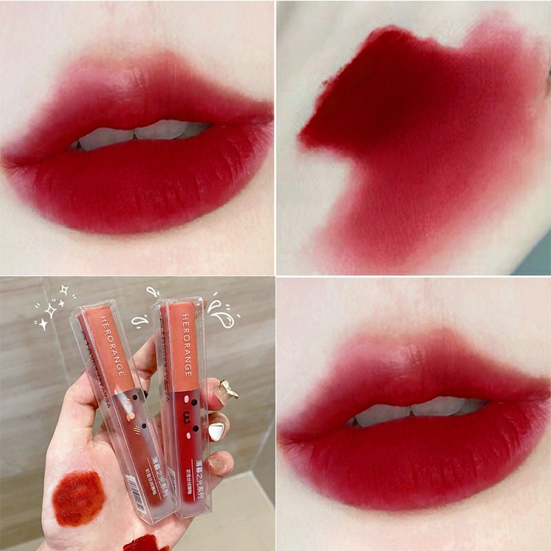 Son nội địa trung Herorange Lip Glaze chất kem lì siêu xinh mềm và mịn môi HOSM1 | Thế Giới Skin Care