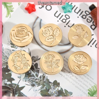 Retro Wax Seal Stamp Rose Pattern Fire Painting for Stamping Envelope Cards