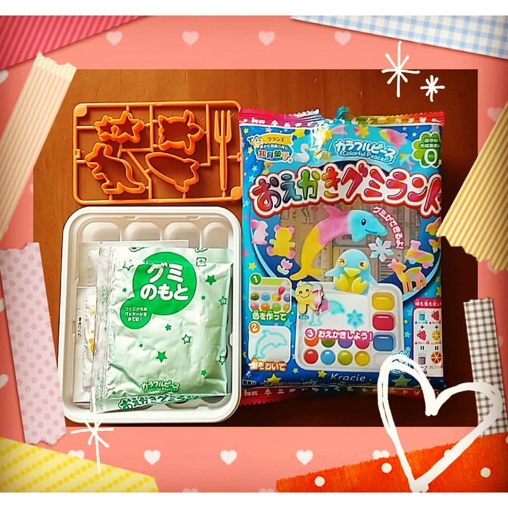 Popin Cookin làm kẹo dẻo hình động vật Oekaki Gummy Land