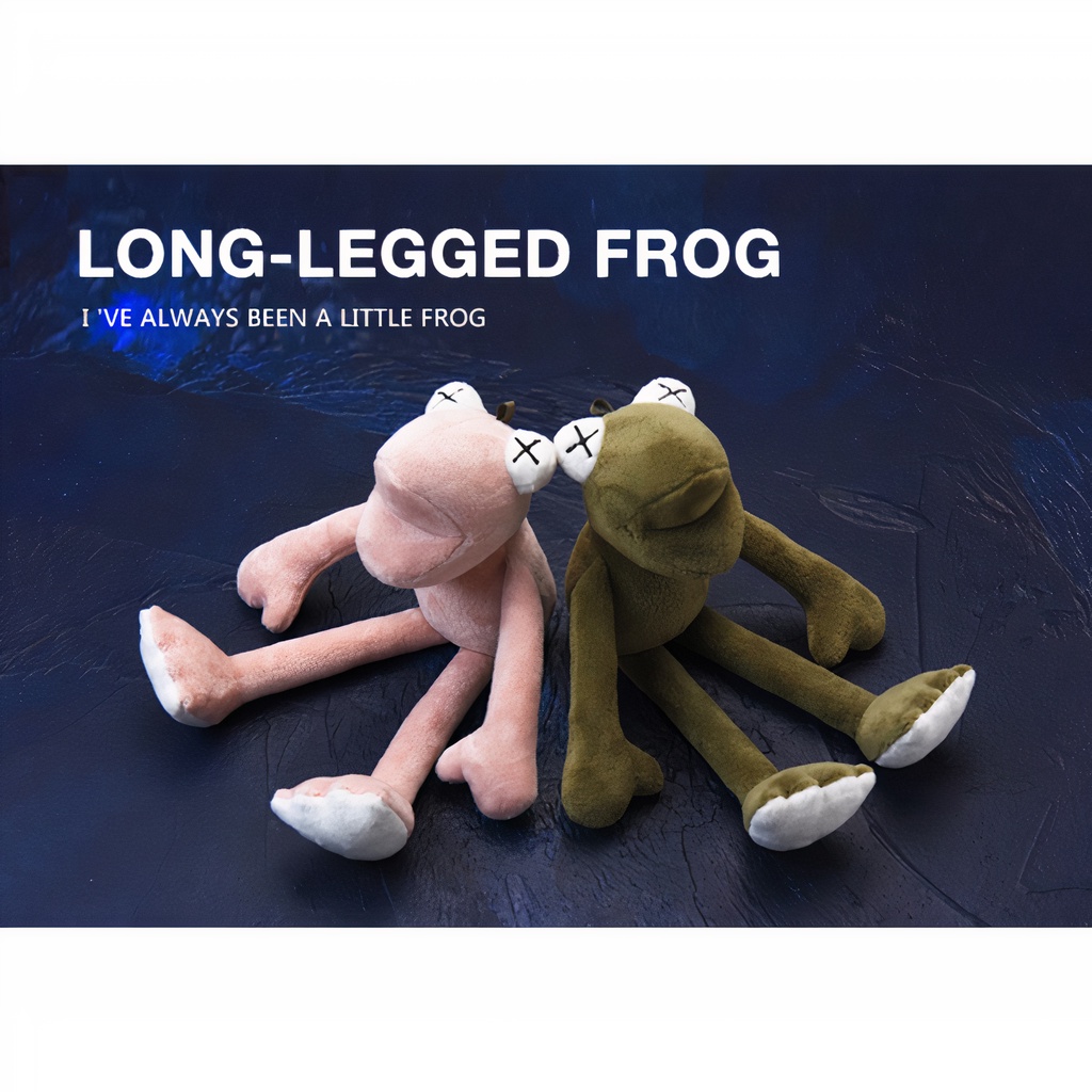 Móc khóa ếch chân dài nhồi bông cực dễ thương