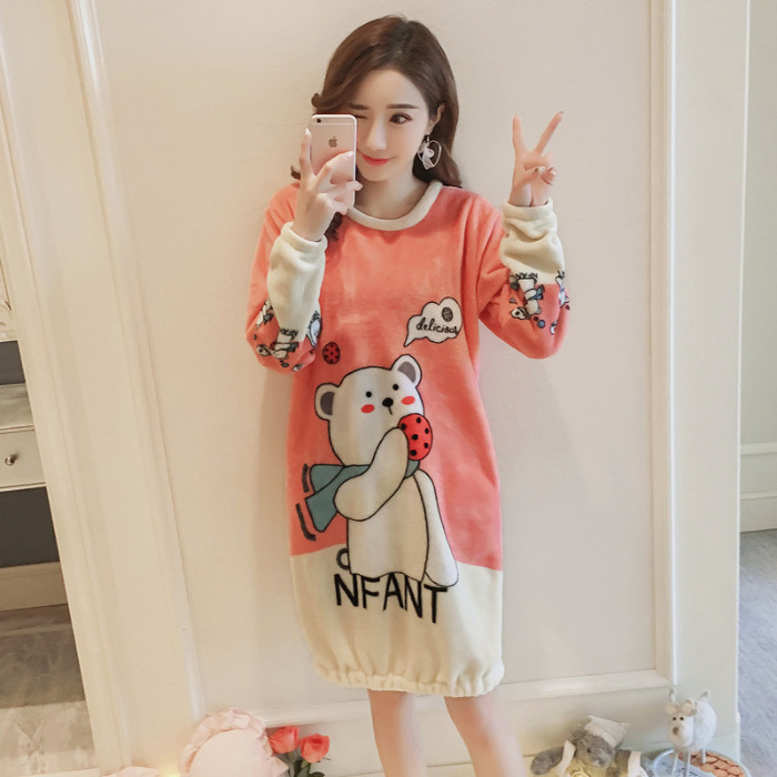 áo nữ đồ bộ pyjama Đồ mặc nhà pijama Đầm Ngủ Dài Vải Phi Bóng Họa Tiết Hoạt Hình Quyến Rũ Cho Nữ đồ ngủ nữ tiểu thư dễ thương lụa sexy cute bigsize dài tay hai 2 dây