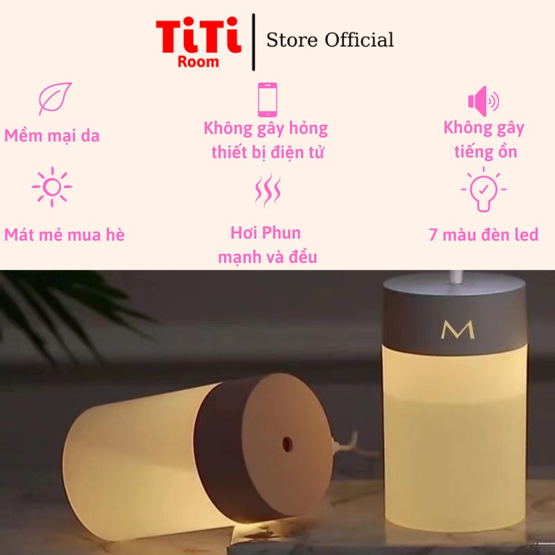 Máy phun sương tạo ẩm không khí USB có đèn chất lượng cao phù hợp để bàn làm việc tránh khô da TiTi Room