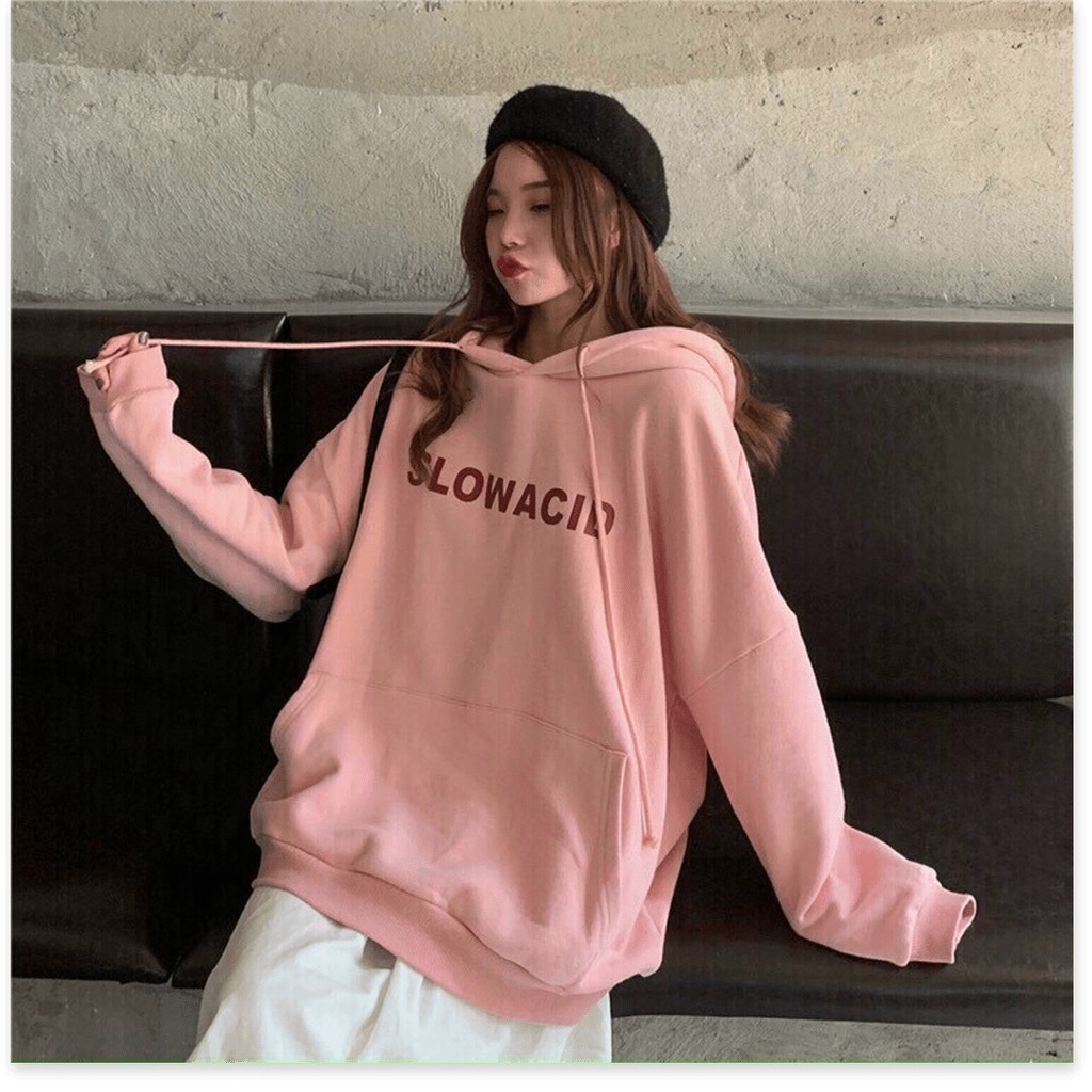 Áo Hoodie Mẫu SLOWACID Form Tay Dài Nỉ Mịn Unisex Nam Nữ HotTrending! MTB DYDY