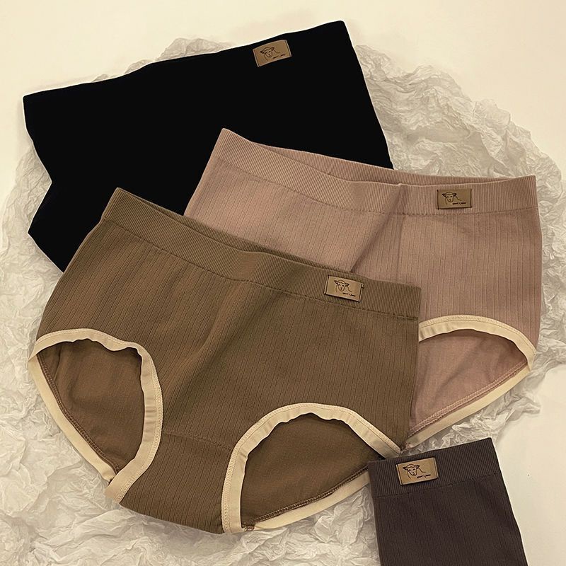 [Độ Co Giãn Cao] Quần Lót Cotton Màu Trơn Thoáng Khí Gợi Cảm Lưng Vừa Size Lớn Phong Cách Mới Cho Nữ Sinh