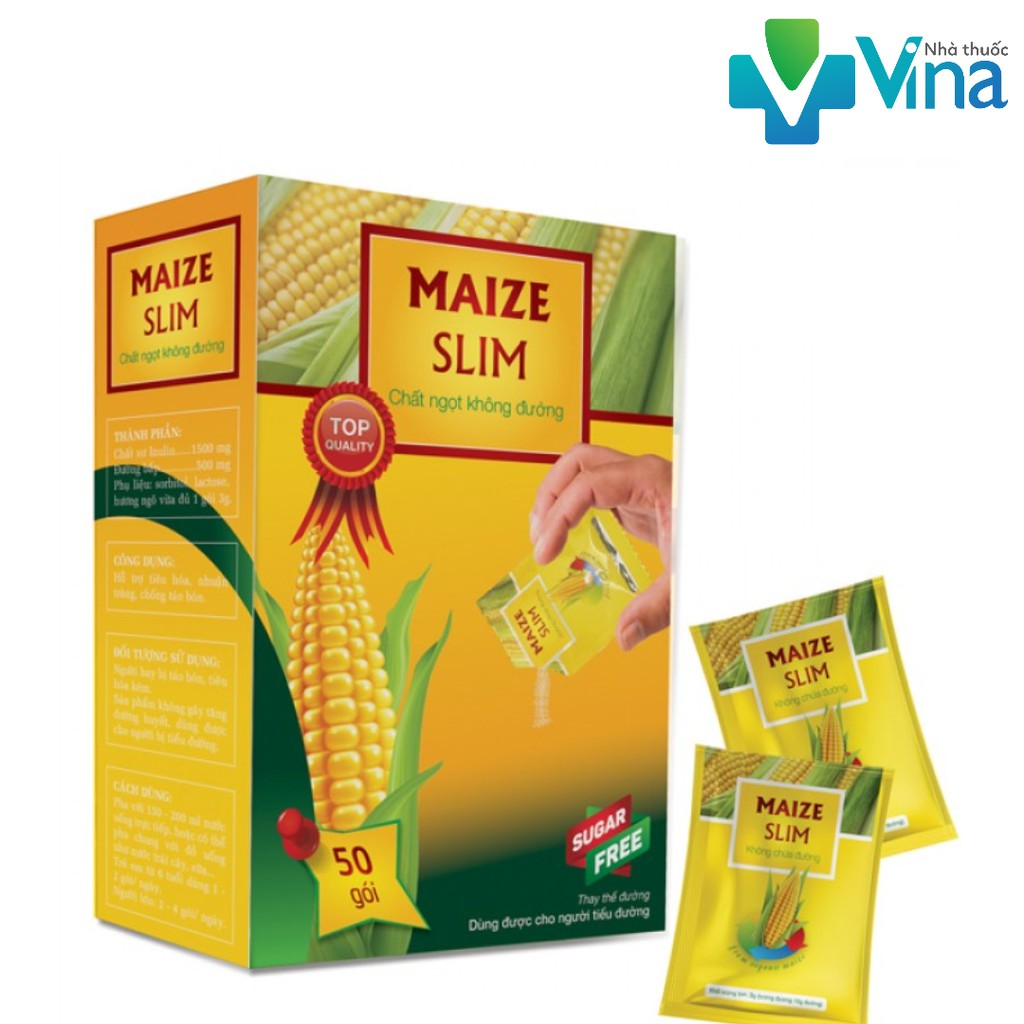 Đường ăn kiêng Maize Slim chiết xuất từ chất xơ và đường bắp - Hộp 50 gói