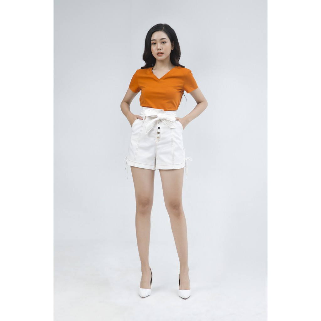Áo Thun nữ Trơn Cổ V IVY moda MS 57P0155