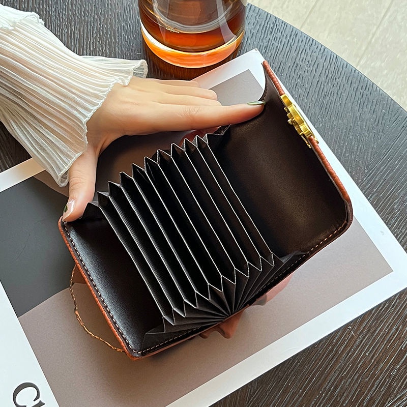 Ví Đựng Thẻ / Tiền Xu Nhiều Ngăn Thiết Kế Đơn Giản Và Tinh Tế