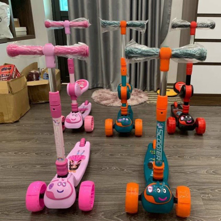XE TRƯỢT SCOOTER CHO BÉ CÓ GHÊ SIÊU XINH, XE THĂNG BẰNG KÈMĐÈN PHÁT SÁNG
