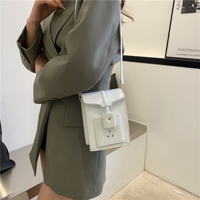 Túi Đeo Vai Hình Vuông Kèm Công Tắc Điện 2022 Thời Trang Hàn Quốc Cho Nữ