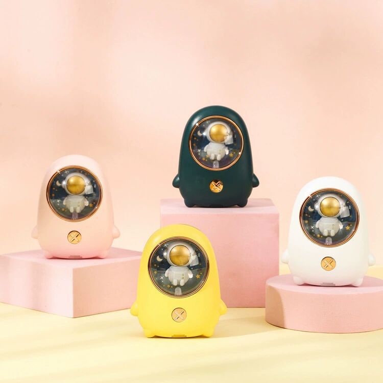Máy sưởi cầm tay mini có đèn LED, máy sưởi ấm 1200Mah hình chú phi hành gia đáng yêu