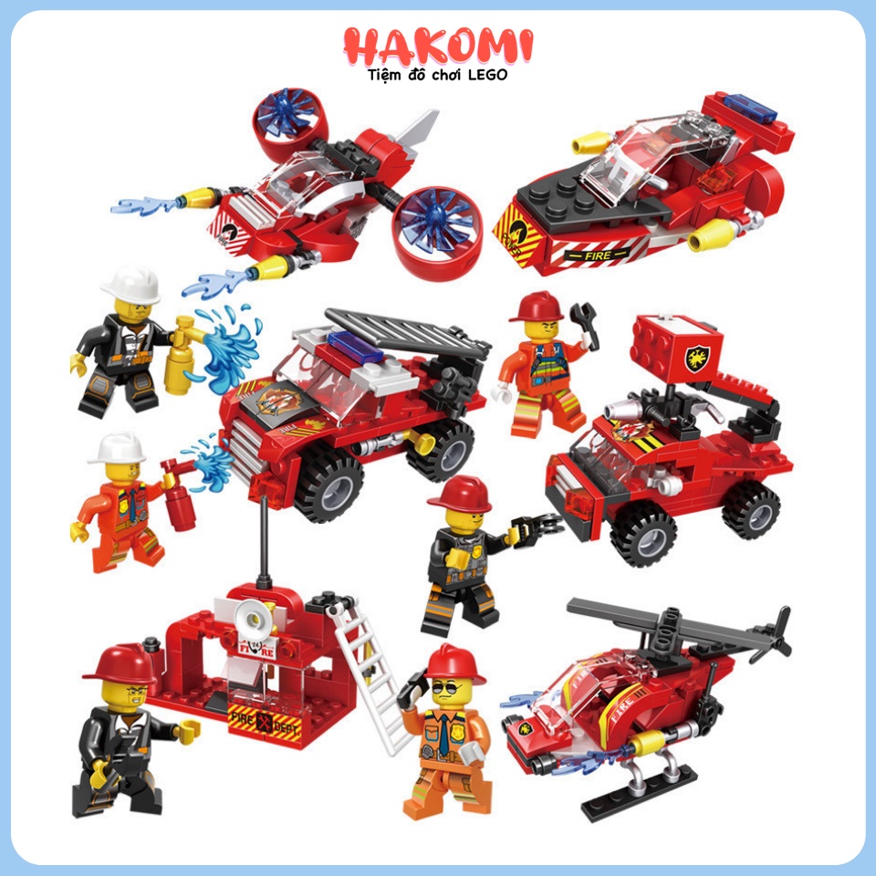 Đồ Chơi Lego Swat Cứu Hỏa – Mô Hình Lắp Ráp Xe Ôto, Máy Bay Trực Thăng Cho Bé [70 CHI TIẾT]