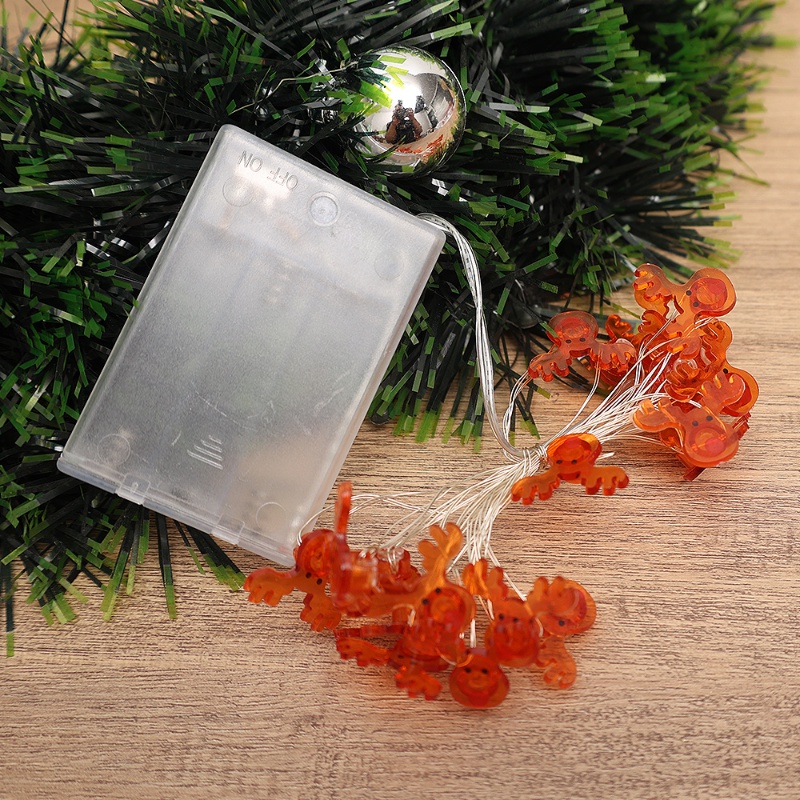 2m Dây Đèn Led 20 Bóng Hình Người Tuyết / Ông Già Noel Hoạt Hình Trang Trí Tiệc Giáng Sinh Lãng Mạn