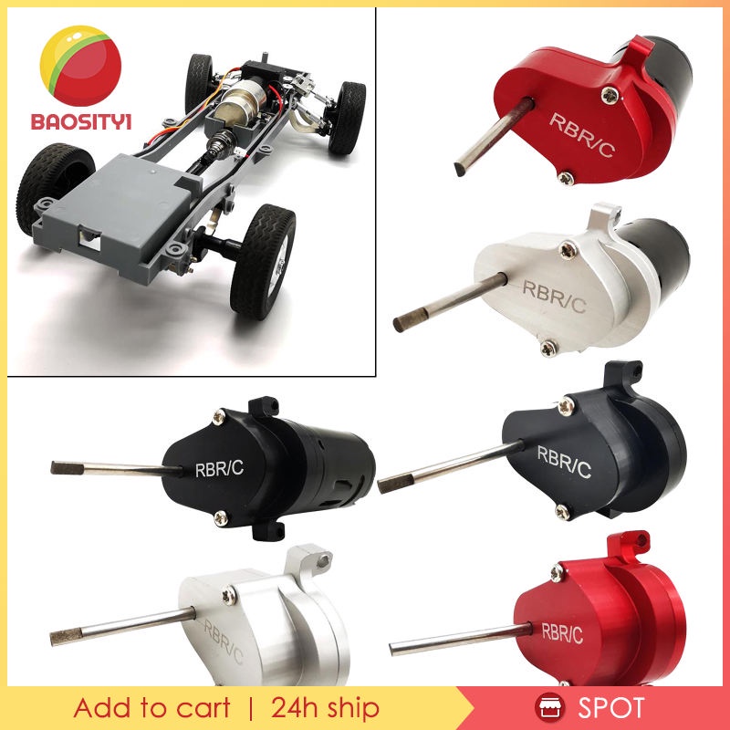 Hộp Số Kim Loại Toàn Diện 1 [Baosity1] Với Động Cơ Chổi Than 370 Cho Xe Tải WPL D12 Màu Đen Có Động Cơ