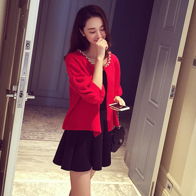 Áo khoác Cardigan tay phồng màu trơn thời trang cho nữ