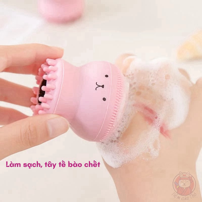 [Bảo hành - 1 Đổi 1] Cọ rửa mặt hình bạch tuộc tẩy tế bào chết mát xa da mặt bằng silicone y tế cao cấp