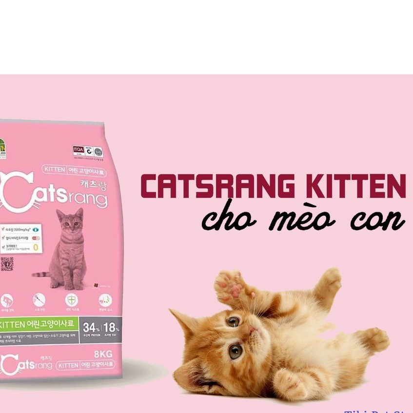 400g THỨC ĂN HẠT CHO MÈO NHỎ CATSRANG KITTEN Không sử dụng chất kháng sinh, chất bảo quản và màu, hương liệu nhân tạo