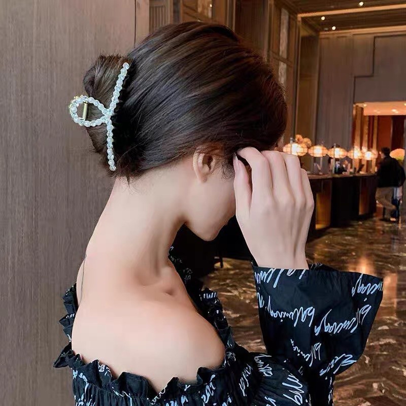 Kẹp tóc kim loại đính đá lấp lánh dễ thương sang chảnh phong cách Hàn Quốc