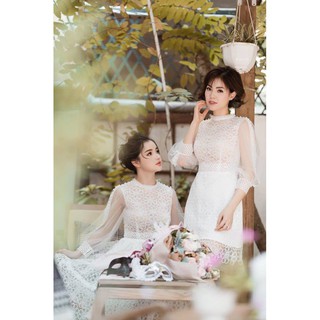 Đầm ren trắng dự tiệc đi đám cưới Mulan Dress - Hàng thiết kế cao cấp