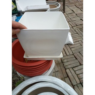 10 cái chậu vuông 20cm loại 1 kèm đĩa giá hủy diệt