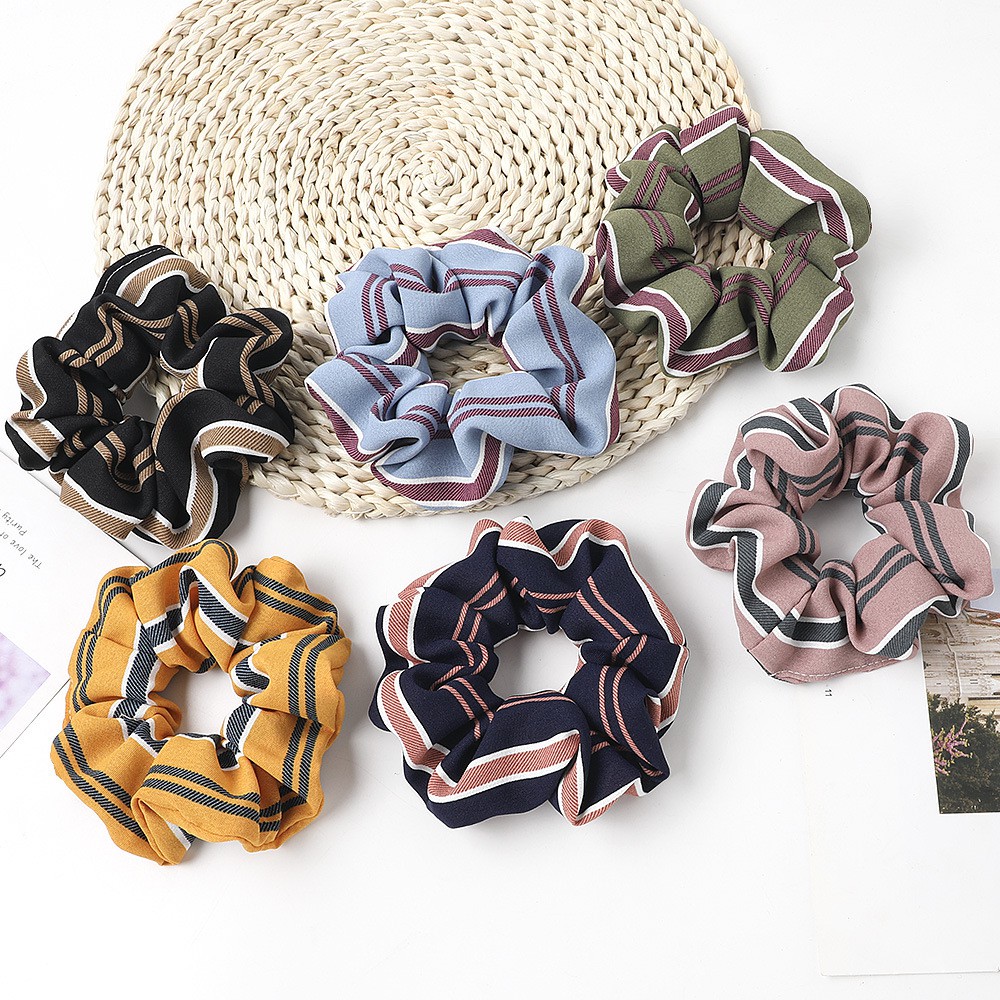 Spring new chic all-match fabric rope retro French large intestine ring head rope South Korea decorated female