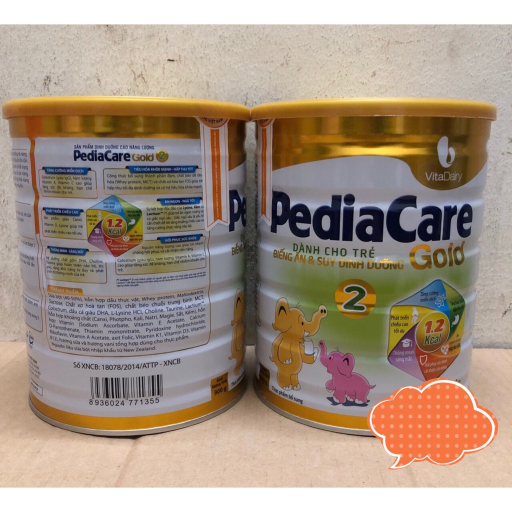 Sữa PediaCare Gold 2 900g - Sữa dinh dưỡng cao năng lượng