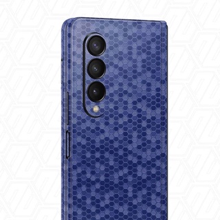 MIẾNG DÁN SKIN SAMSUNG FOLD 3,4, 5  FULL 100% - CHẤT LIỆU ORACLE NHẬP KHẨU - VÂN TỔ ONG NỔI XANH