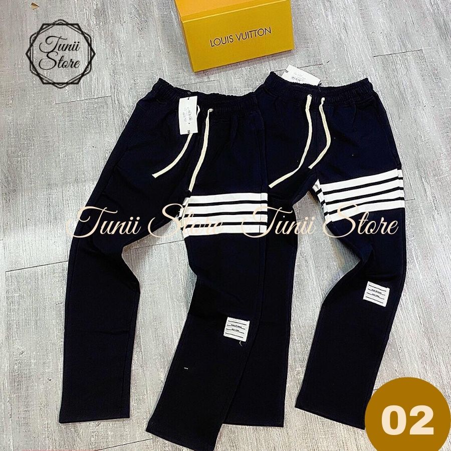 Quần Nỉ Thu Đông Thể Thao Nam Đen Phối Chữ Đơn Giản Ống Xuông Nhiều Mẫu Chọn - Tunii Store