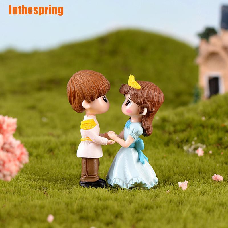 1 Bộ Tượng Công Chúa Hoàng Tử Mini Trang Trí Sân Vườn