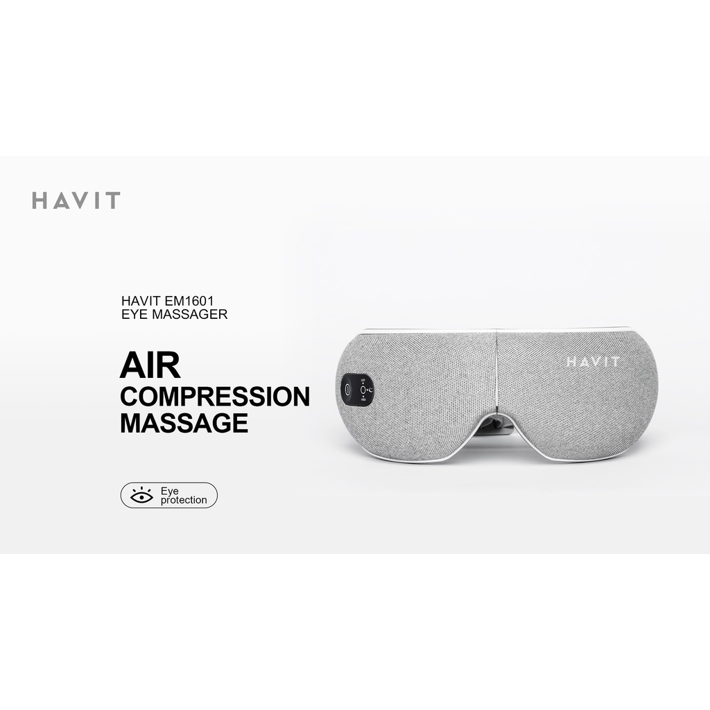 Máy Massage Mắt Bằng Ấp Suất Khí Có Tích Hợp Kết Nối Bluetooth Nghe Nhạc Thư Giãn Havit EM1601 - Hàng Chính Hãng