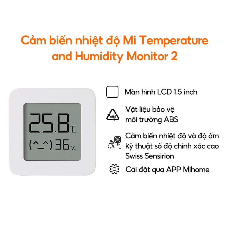 Nhiệt Âm Kế -Nhiệt Kế Điện Tử Cho Bé  Xiaomi Mijia Thông Minh Với 2 Bluetooth 4.2,Đo Nhiệt Độ,Độ ẨM Trong Nhà