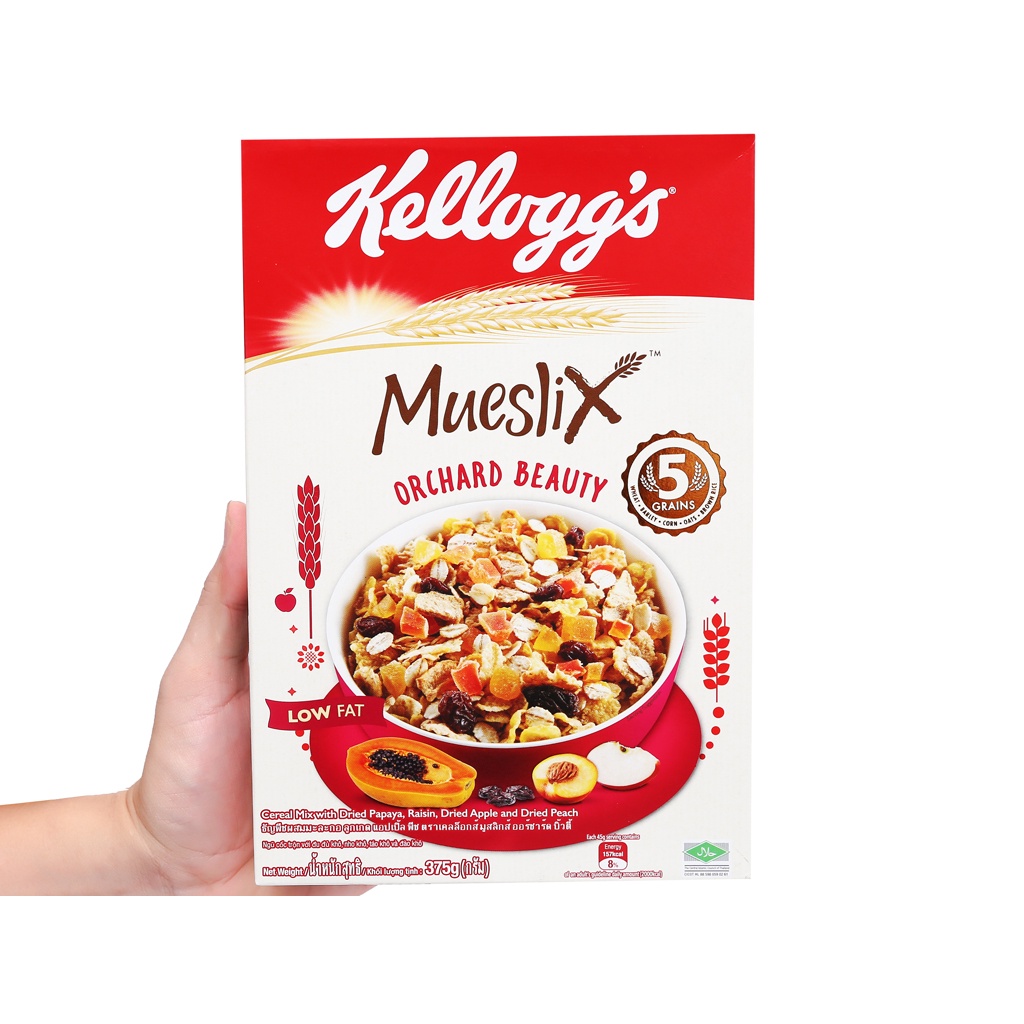 Bánh/Ngũ cốc ăn sáng Kellogg’s Mueslix Orchard Beauty (Trộn trái cây khô) - Hộp 375g