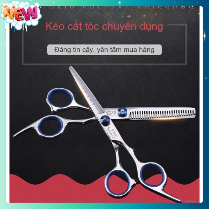 🇳 🇪 🇼®️ Bộ dụng cụ cắt tóc chuyên dụng Barber Shop (kéo có răng + kéo phẳng)