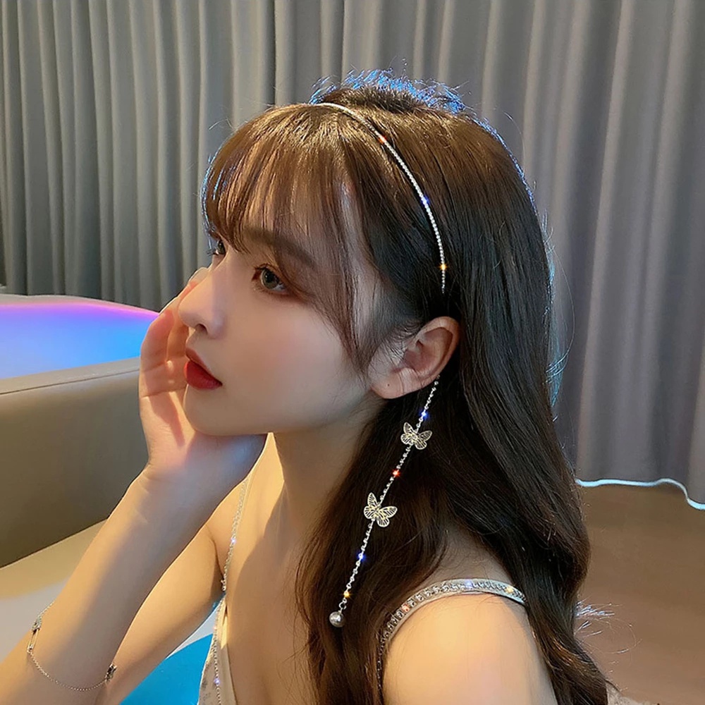 Băng Đô Hợp Kim Đính Đá Và Ngọc Trai Thời Trang Cho Nữ