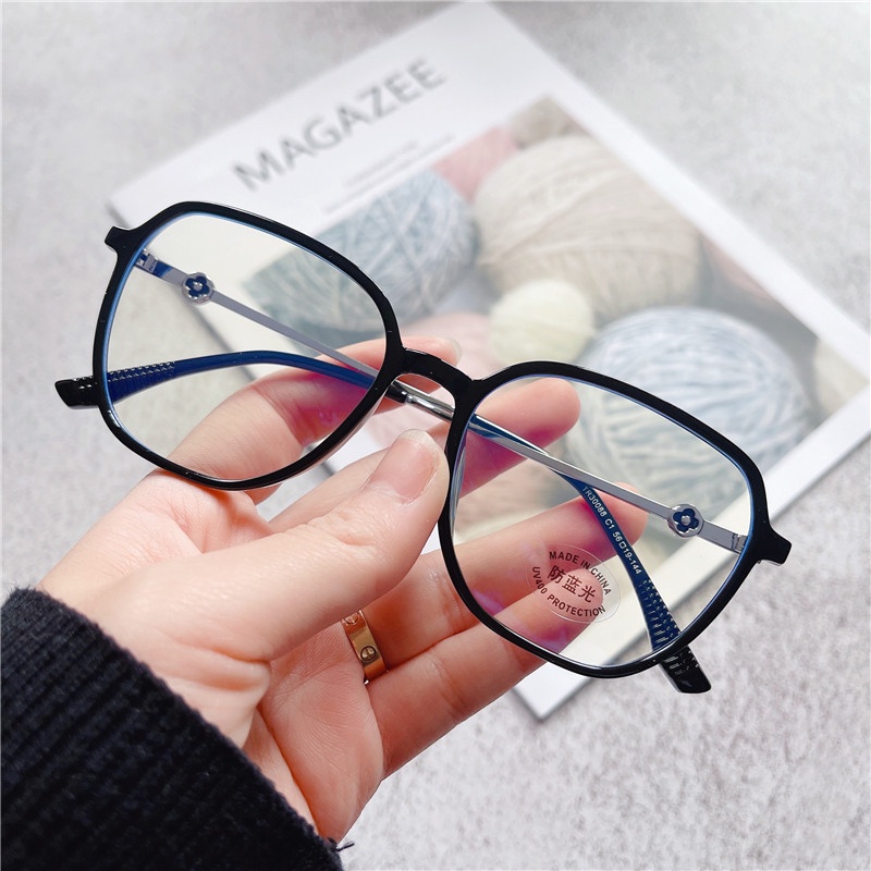 Kính Mát Gọng Kim Loại Màu Gradient TR90 Chống Ánh Sáng Xanh Thời Trang Hàn Quốc Cho Nữ