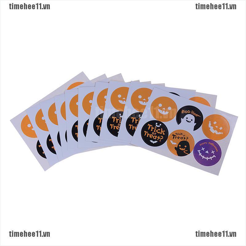 Set 60 Miếng Dán Trang Trí Bánh Kem Dịp Halloween Timehe11