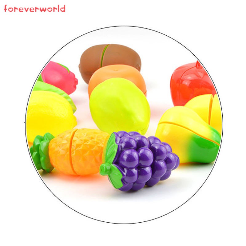 Bộ 26 đồ chơi nhựa kiểu dáng rau củ/trái cây cho trẻ em chơi trò nấu ăn
