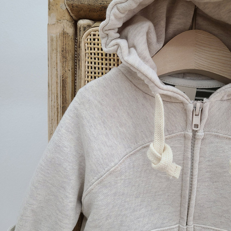 Áo khoác hoodie màu trơn thời trang muà thu dành cho bé